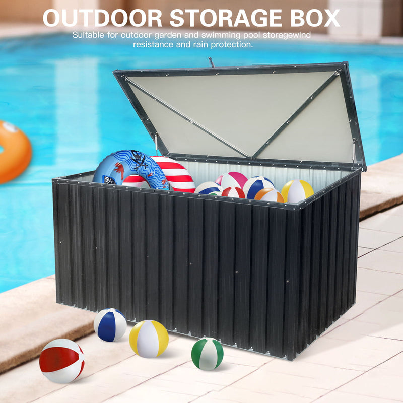 Metal Storage Box Store Large Out Door Use - Black