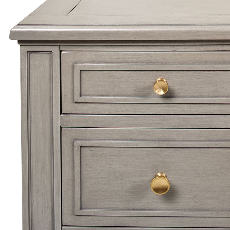 Dauphin - Gold Accent 5 Drawer Executive Desk - Gray Cashmere