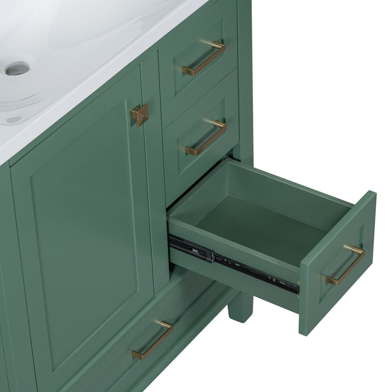 Bathroom Vanity, Modern Bathroom Cabinet With Sink Combo Set, Bathroom Storage Cabinet With A Soft Closing Door And 3 Drawers, Solid Wood Frame