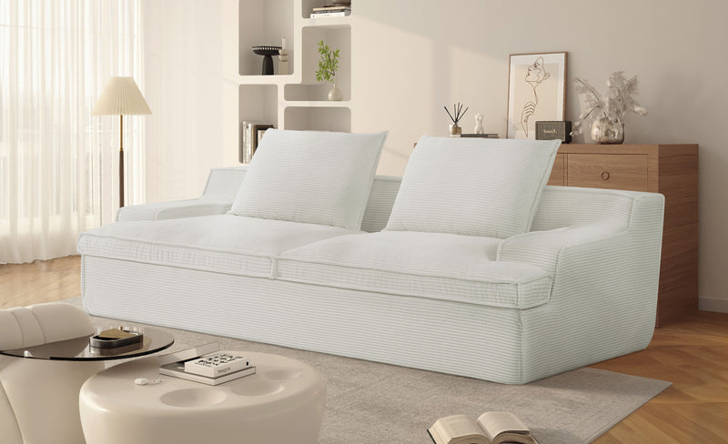 Nimbus - Oversized Full Foam 4 Seater Couch For Living Room Upholstered In Soft Corduroy, Wide Armrests