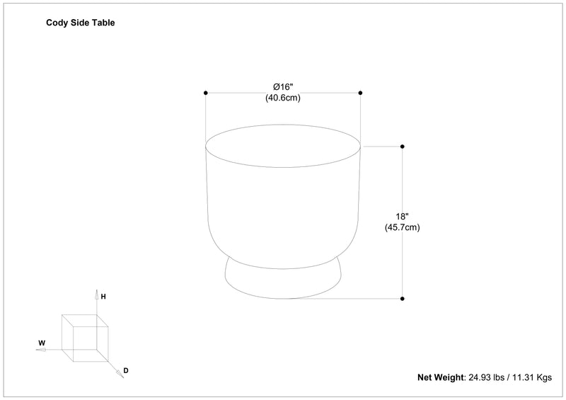 Cody - Cast Aluminum Side Table - Bronze