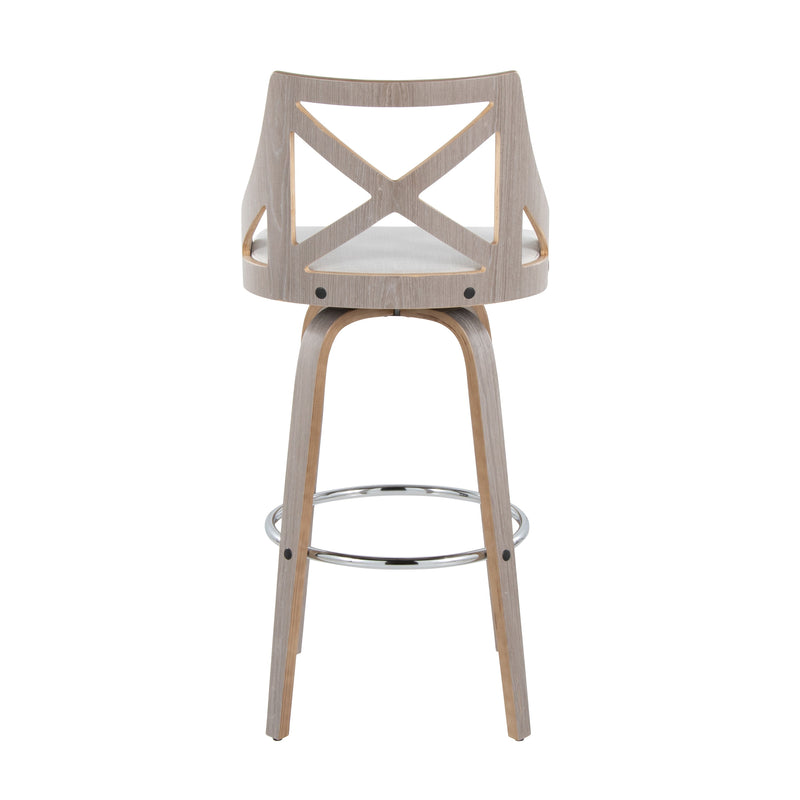 Charlotte - Farmhouse Fixed Height Bar Stool With Round Footrest (Set of 2)