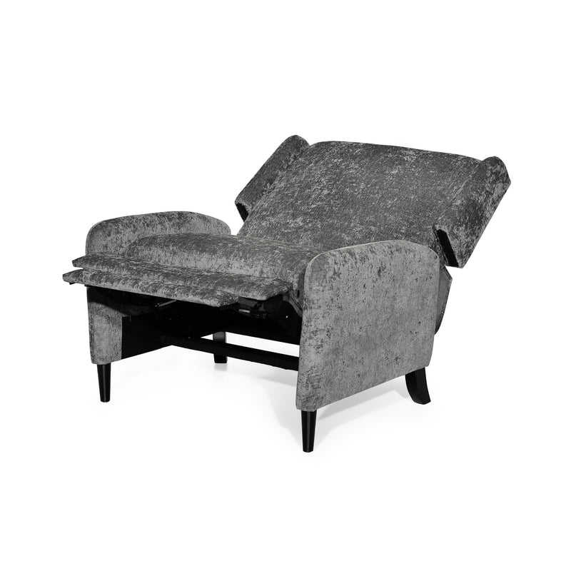 Oversized Textured Fabric Pushback Recliner