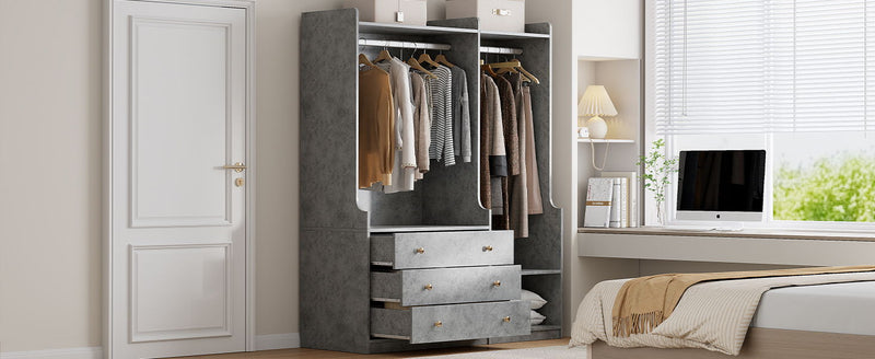 Open Wardrobe Storage For Bedroom