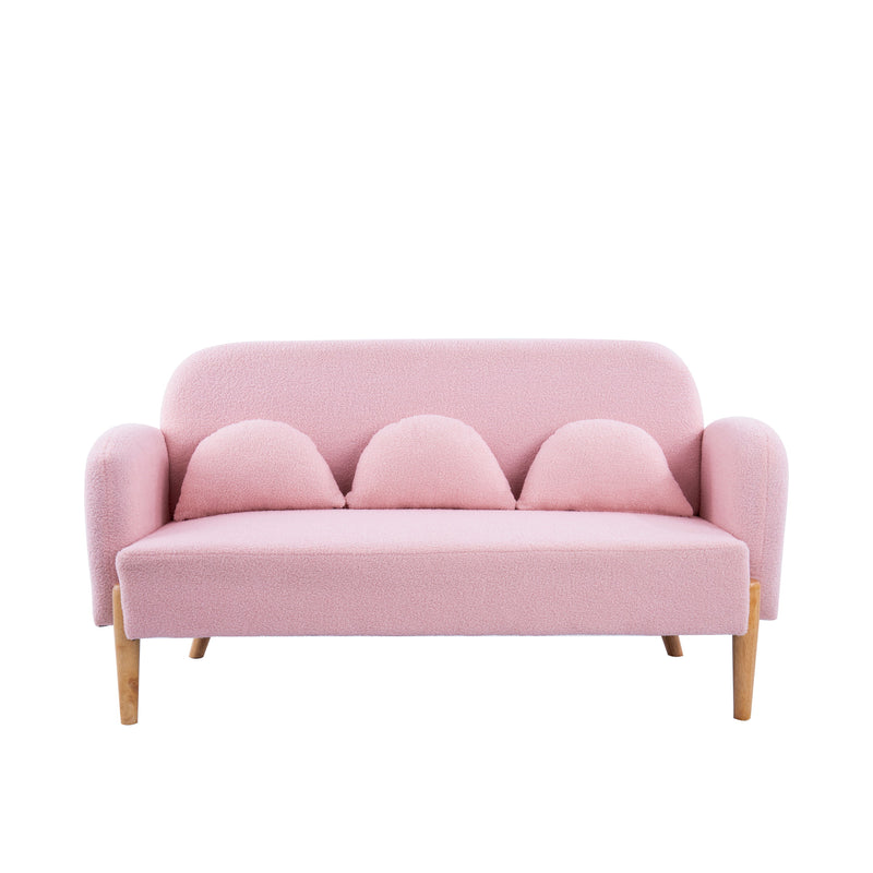 Teddy Velvet Two-Seater Sofa With Three Lumbar Pillows