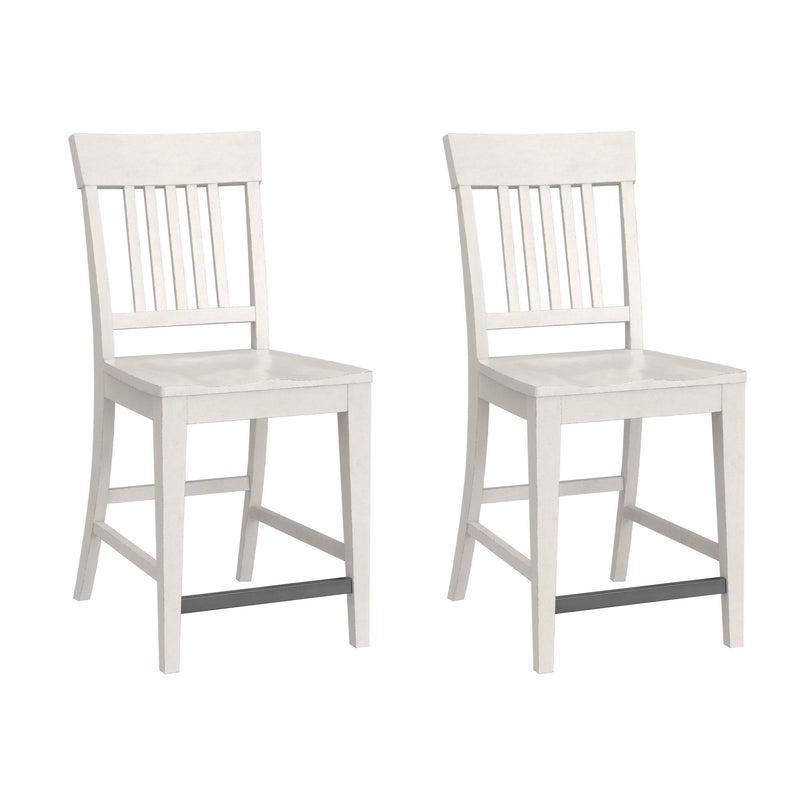 Haidel - Slat Back Counter Stools (Set of 2) - White