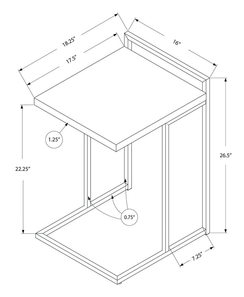 Accent Table, C - Shaped, Contemporary & Modern