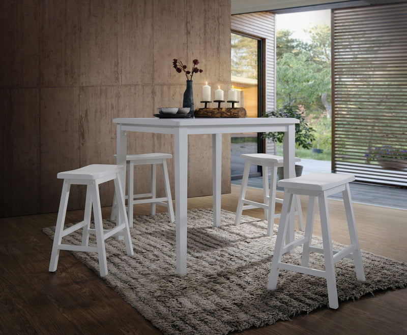 Gaucho - 5 Pieces Pack Counter Height Table Set - White