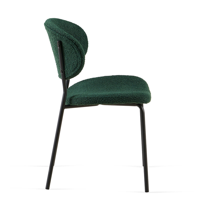 Boucle Dining Chairs, Dining Chairs With Metal Legs For Dining Room, Kitchen, Living Room