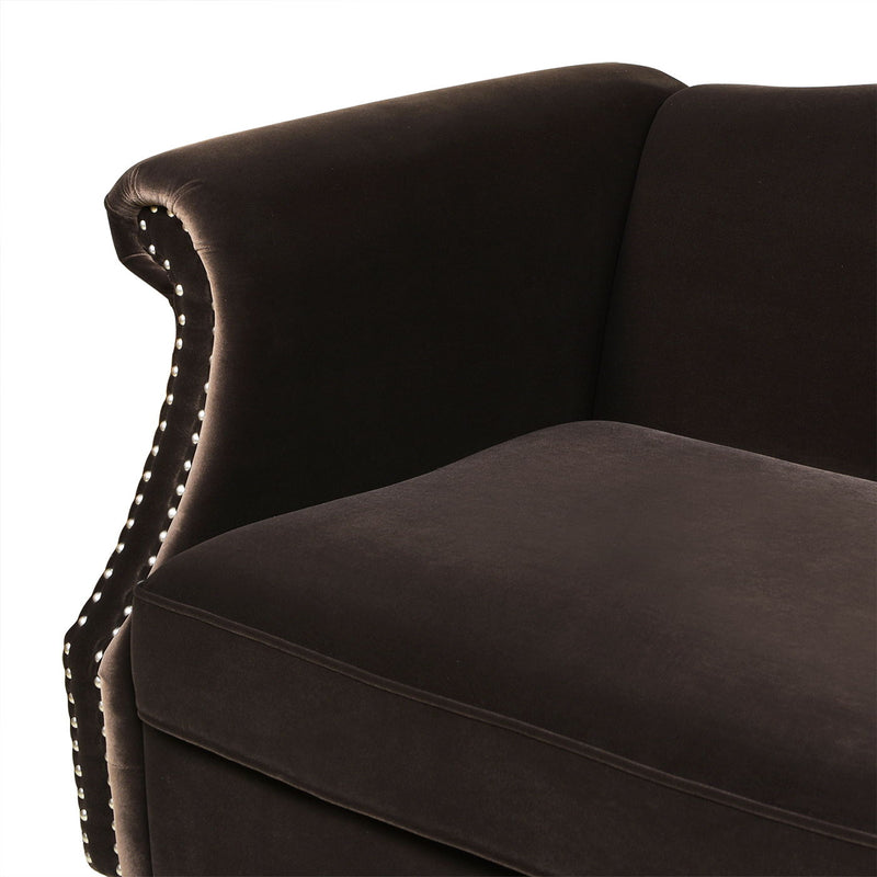 Elaine - Sofa Nailhead Accents - Deep Brown