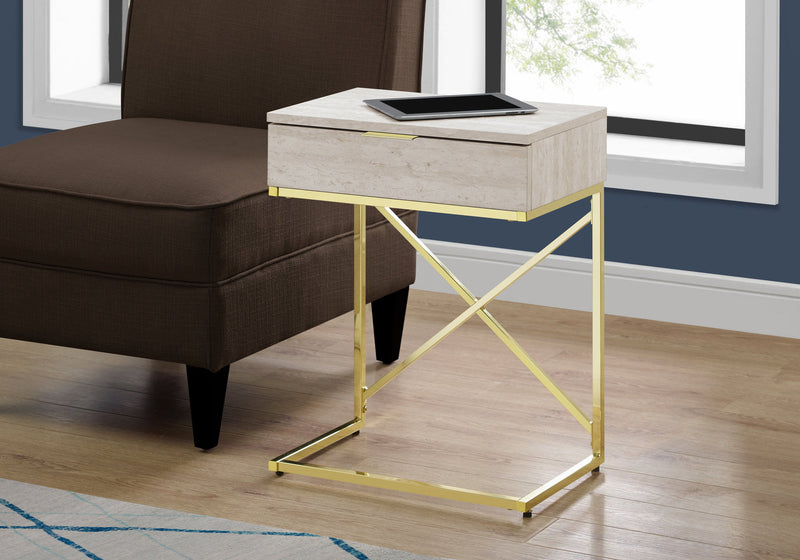 Accent Side Table, Storage Drawer, Spacious Tabletop, Contemporary & Modern