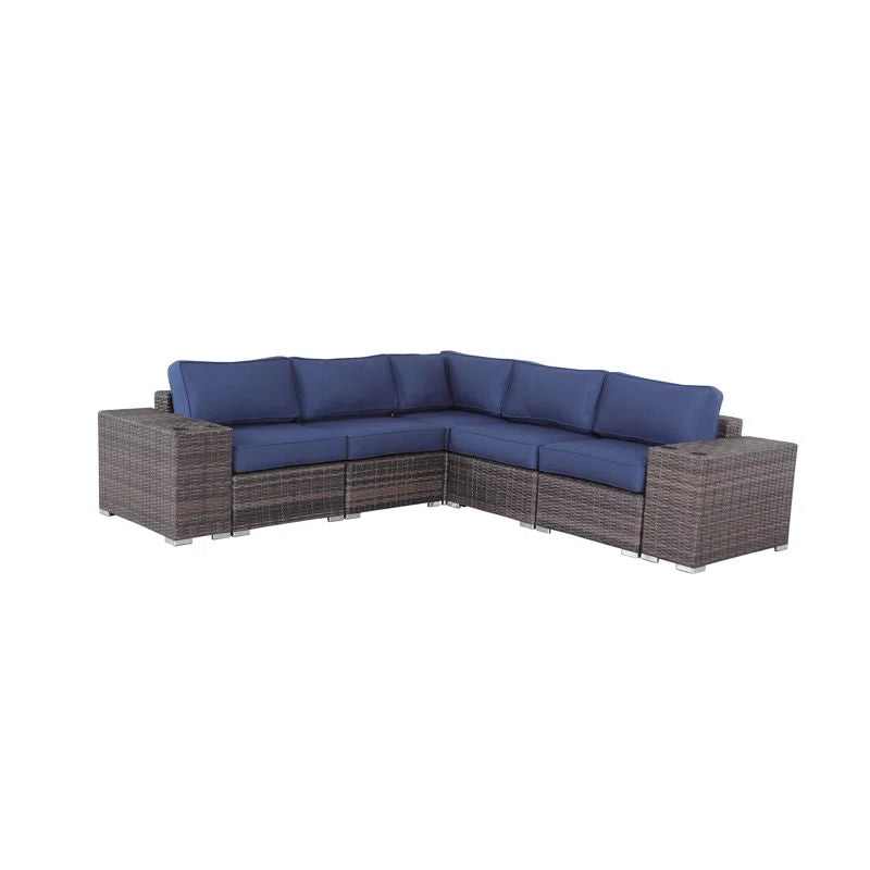 Rattan Sectional Sofa Set With Cushions