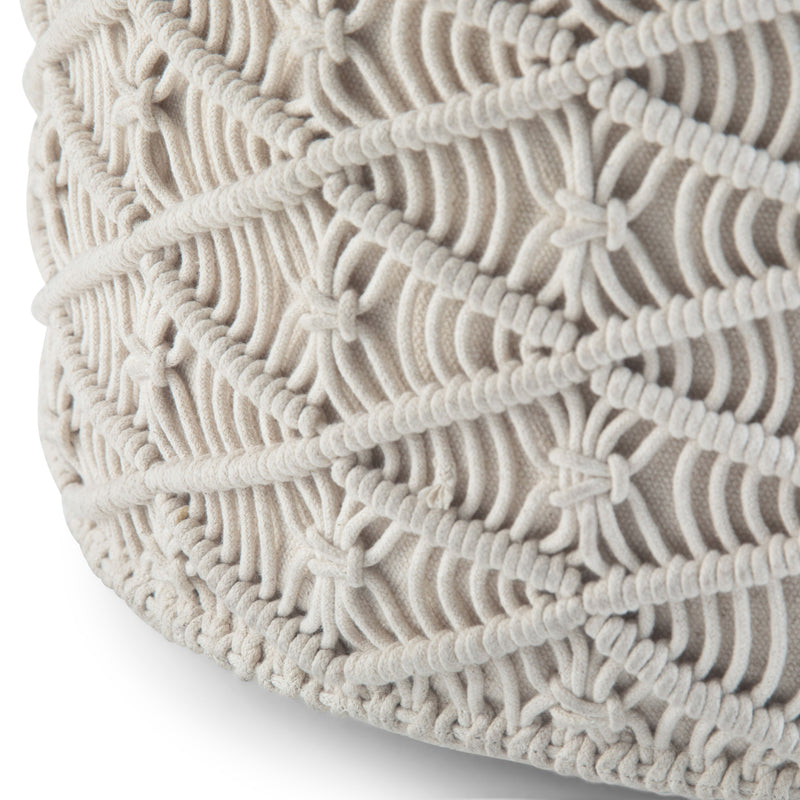 Coates - Round Macrame Pouf - Natural