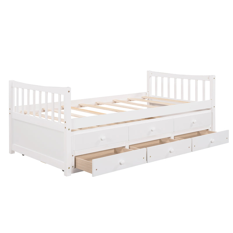 Daybed with Trundle and Drawers, Twin Size, White(OLD SKU: LP0000141KAA)