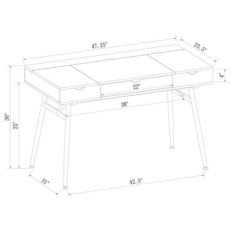 Rafael - 1-Drawer Desk With Storage - Rustic Driftwood