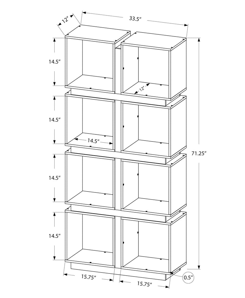 Bookshelf, Bookcase, Etagere, 5 Tier, For Office, Contemporary & Modern - White