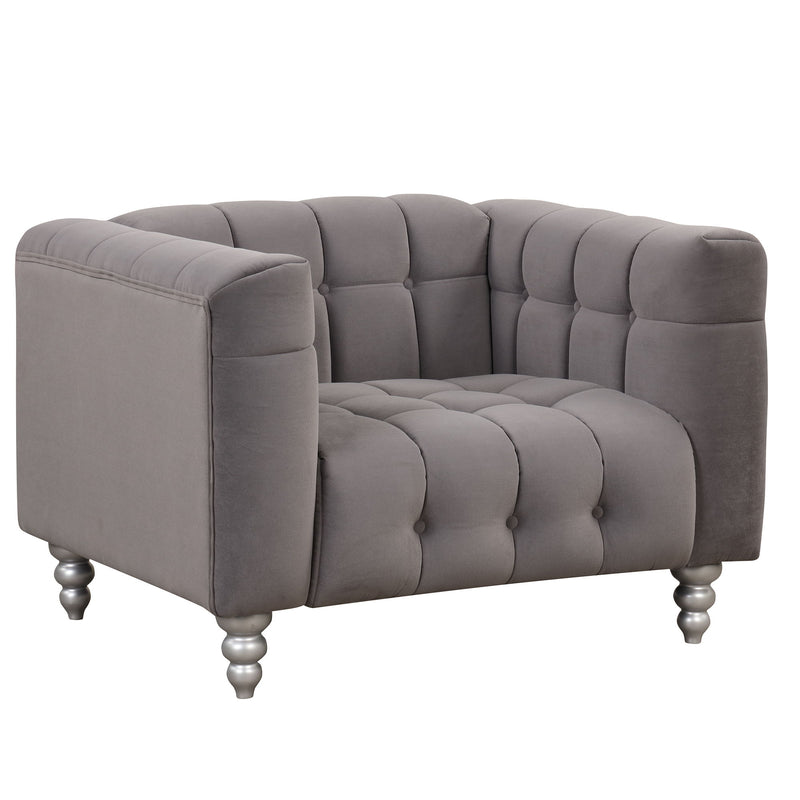 Modern Sofa Dutch Fluff Upholstered Sofa & Wood Legs, Buttoned Tufted Backrest