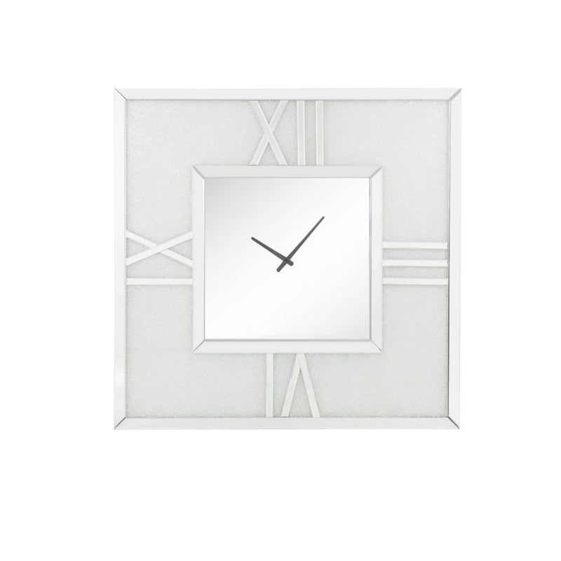 Noralie - Wall Clock - Mirrored & Faux Diamonds - 40" - Atlantic Fine Furniture Inc