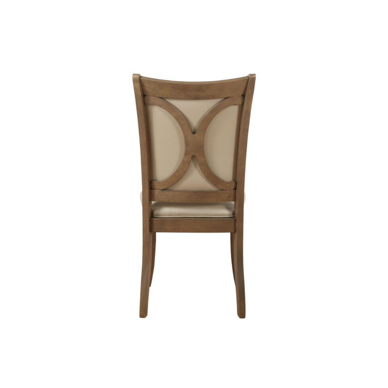 Harald - Side Chair (Set of 2) - Beige PU & Gray Oak