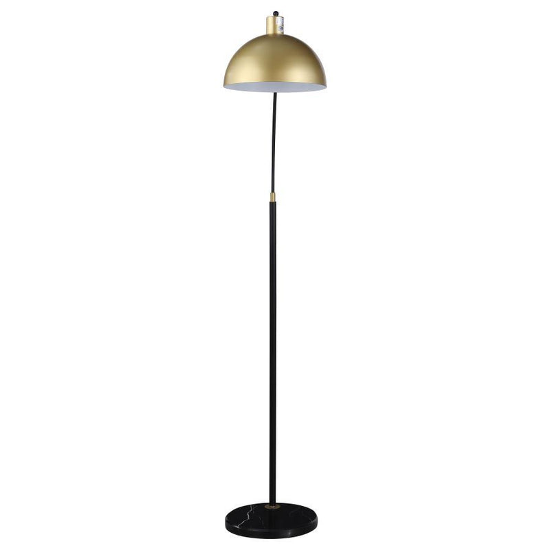 Gloria - Arched Dome Shade Metal Floor Lamp Black - Gold