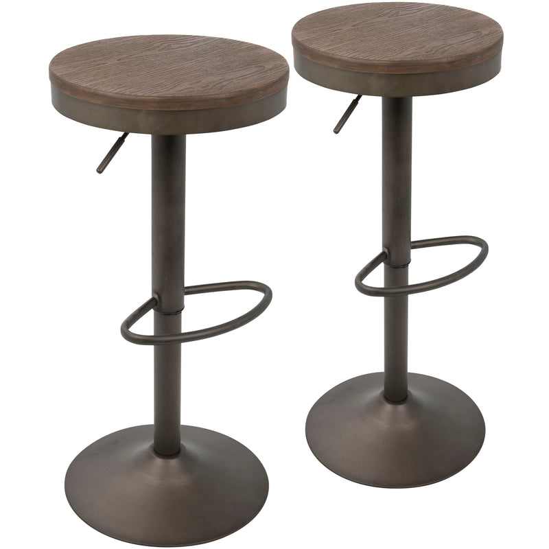 Dakota - Industrial Design Adjustable Barstool (Set of 2)