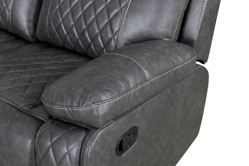 Home Theater Seating Manual Recliner With Cup Holder, Hide - Away Storage PU Reclining Sofa For Living Room, Home Theater