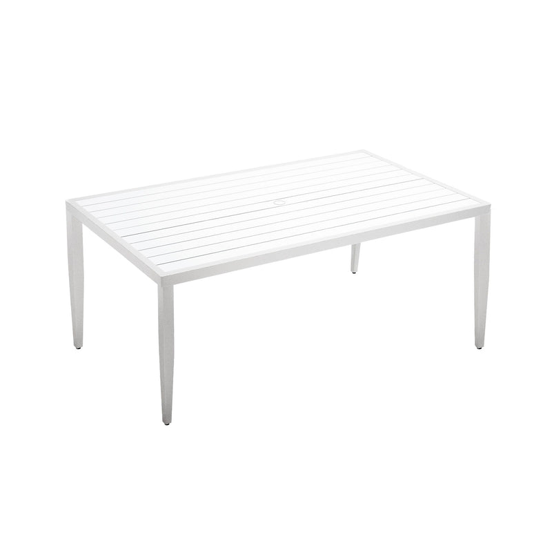 Outdoor Patio Rectangle Dining Table With Tapered Feet & Umbrella Hole