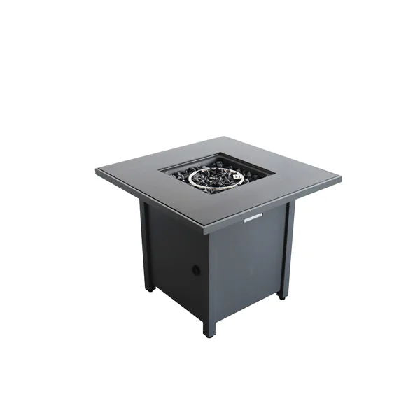 Outdoor Fire Pit Table With Lid - Gray