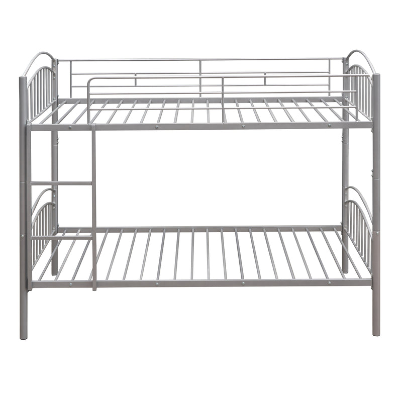 Twin Over Twin Metal Bunk Bed,Divided into Two Beds(Silver){OLD SKU:MF280424AAN}