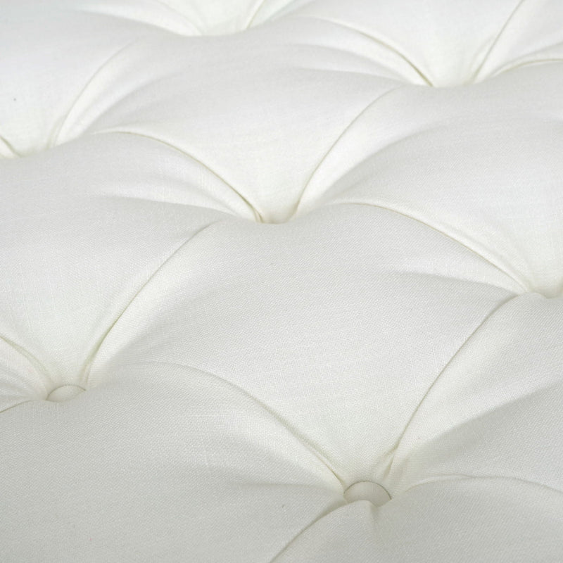 Luciana - Tufted Cocktail Ottoman With Skirt - Antique White