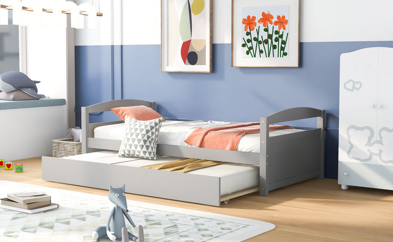 Twin Size Daybed with Trundle, Gray