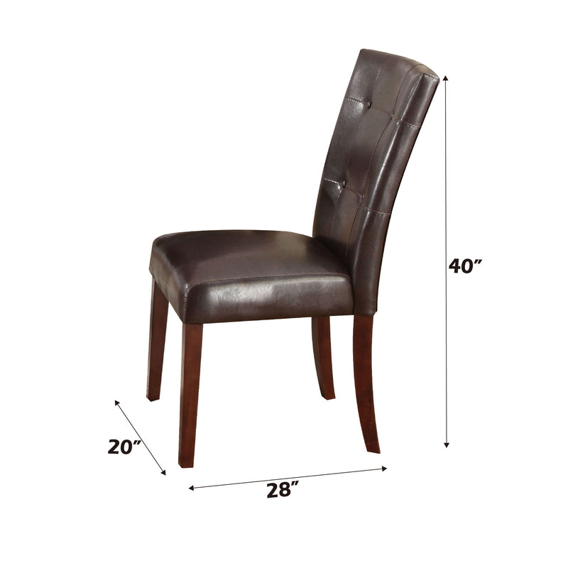 Britney - Synthetic Leather Side Chair (Set of 2) - Brown / Walnut