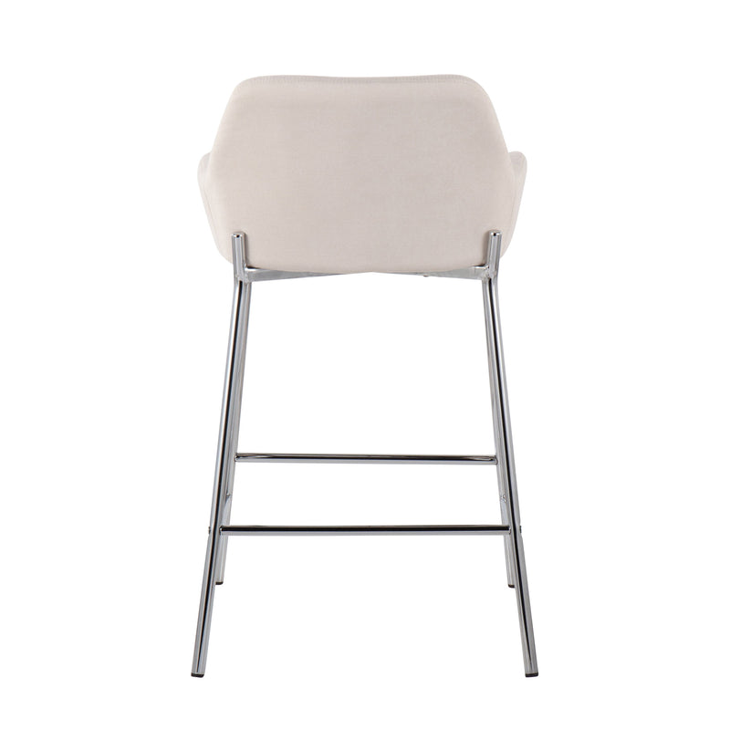 Daniella - Contemporary Fixed Height Counter Stool With Metal Legs (Set of 2)