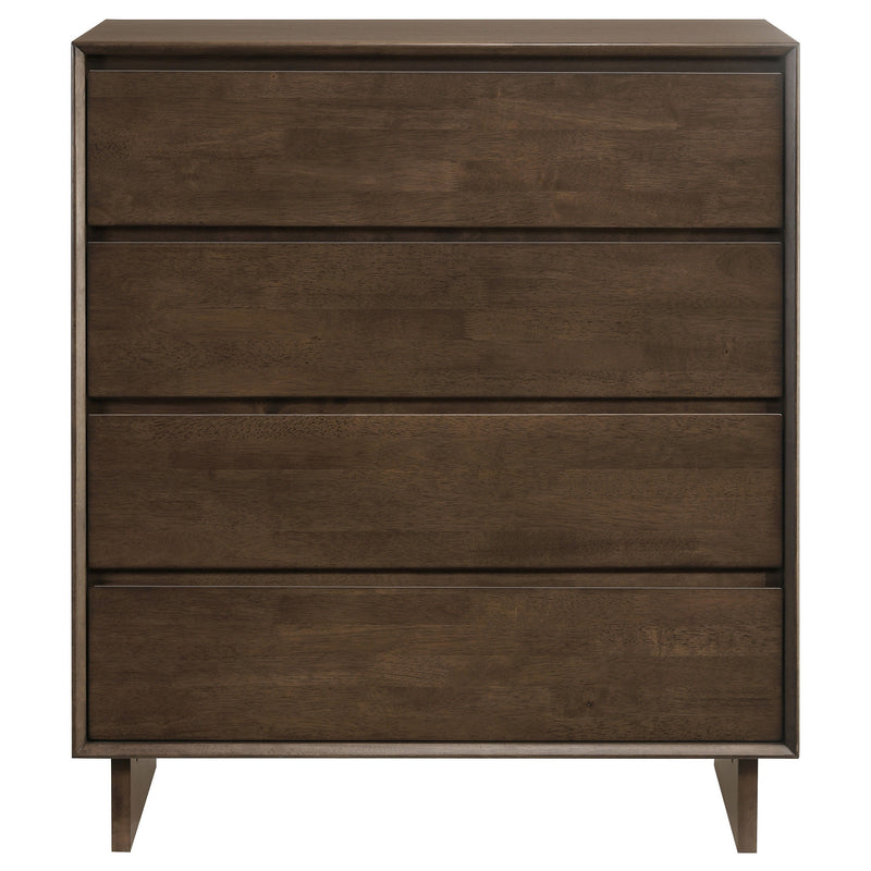 Glenwood - 4-Drawer Chest Of Drawers - Warm Brown