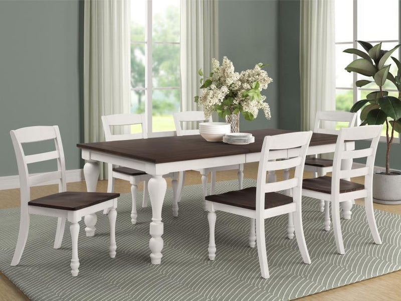 Madelyn - Extension Leaf Dining Table - Coastal White - Atlantic Fine Furniture Inc