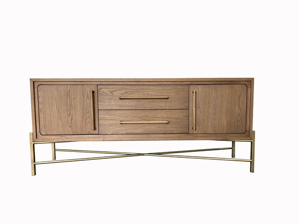 Metal Base Sideboard - Light Brown