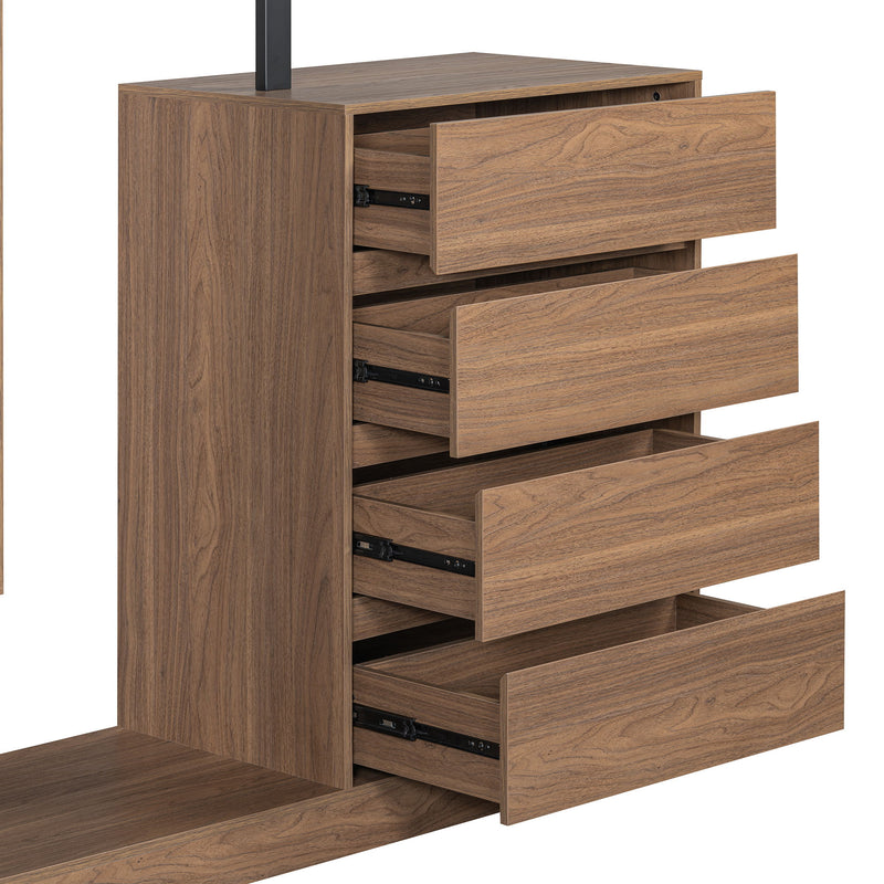 Wardrobe With 4 Drawers And 3 Shelves