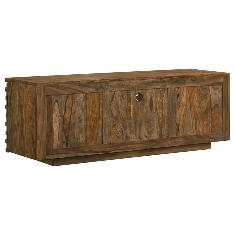 Julia - 2 Door Solid Sheesham Wood TV Stand - Natural