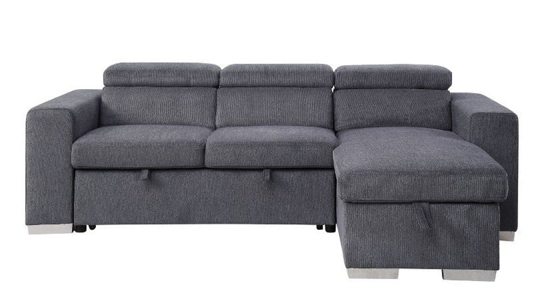 Natalie - Sectional Sofa - Gray Chenille