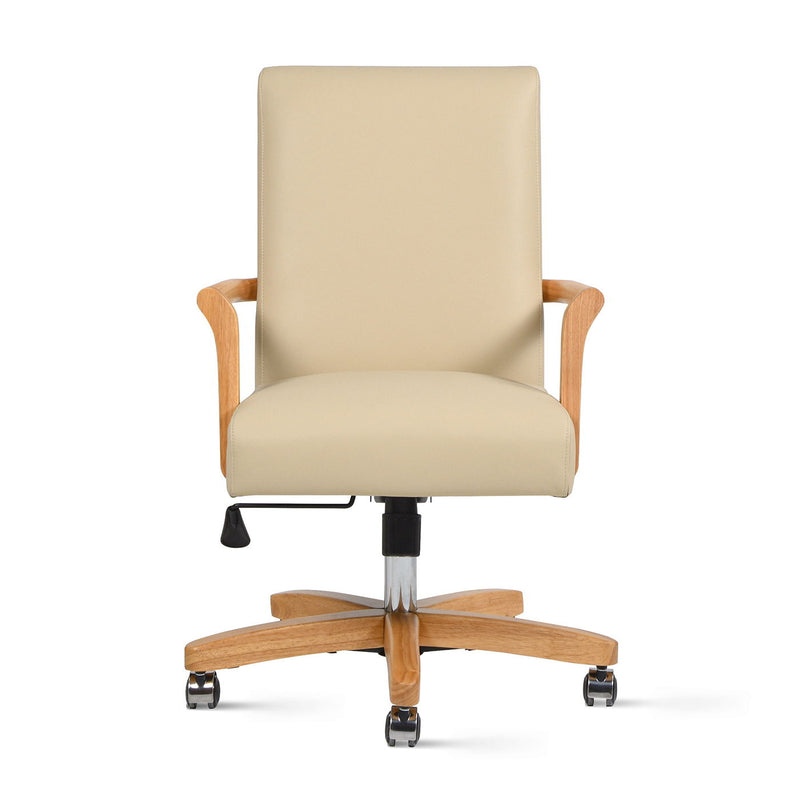 Dumont - Modern Farmhouse High Back Executive Home Office Chair - Neutral Cream Beige / Natural