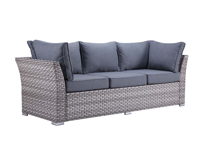 Laurance - Patio Set - Gray Fabric & Gray Finish - Atlantic Fine Furniture Inc