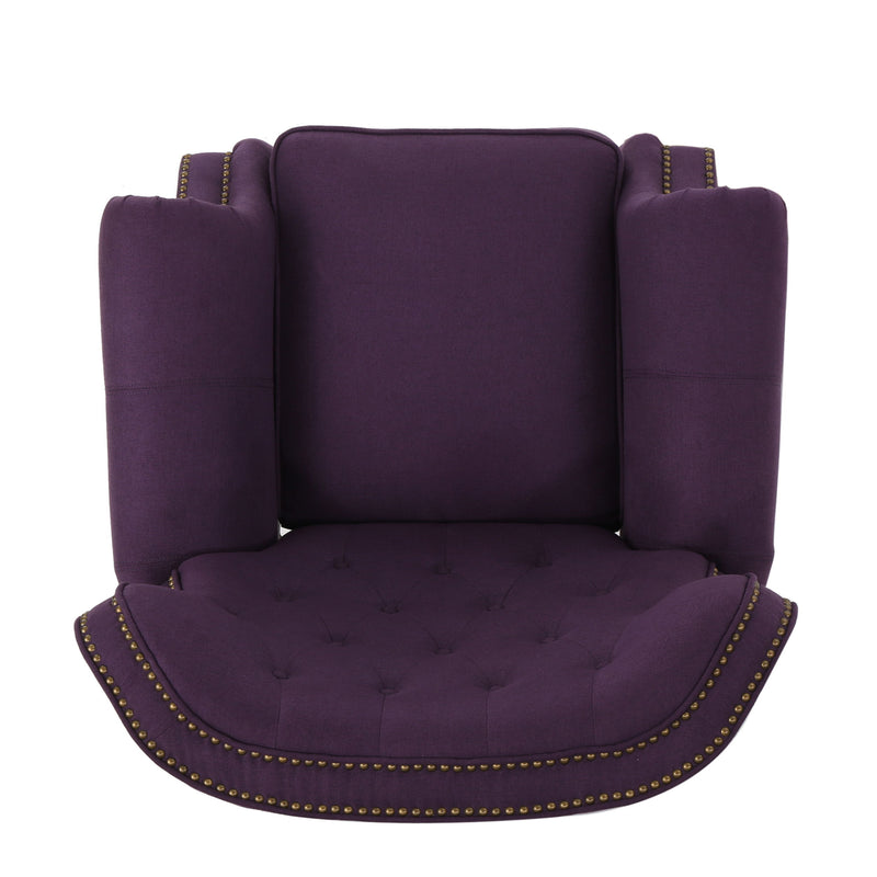 Accented Push Back Recliner Chair With Rolled Arms, Enjoy Cocooning Comfort