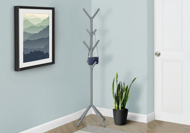 Coat Rack, Hall Tree, Free Standing, 8 Hooks, Entryway, Contemporary & Modern