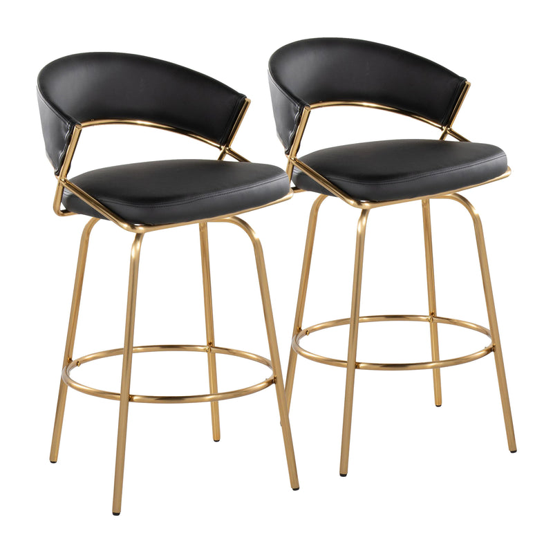 Jie - Glam Fixed Height Counter Stool (Set of 2)