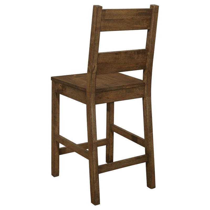 Coleman - Wood Counter Chair (Set of 2) - Rustic Golden Brown