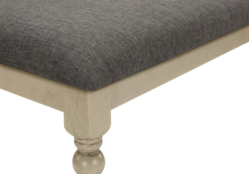 Bench, Rectangular, Upholstered, Transitional - Gray