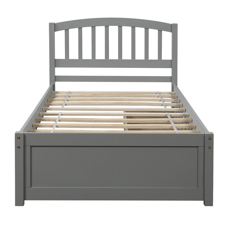 Platform Storage Bed Wood Bed Frame With Two Drawers And Headboard