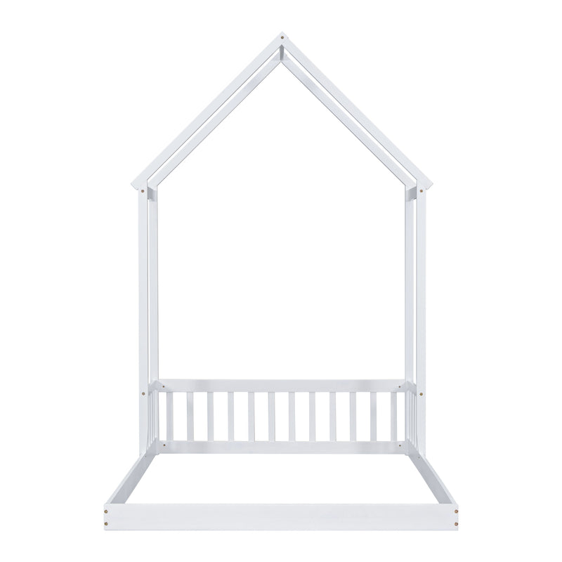 House-Shaped Roof Headboard Floor Bed, (Without Slats)