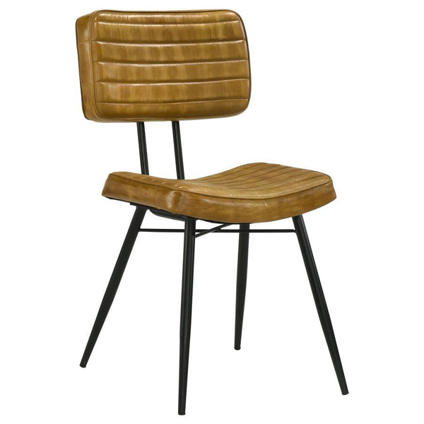 Misty - Leather Upholstered Dining Side Chair (Set of 2) - Camel - Atlantic Fine Furniture Inc