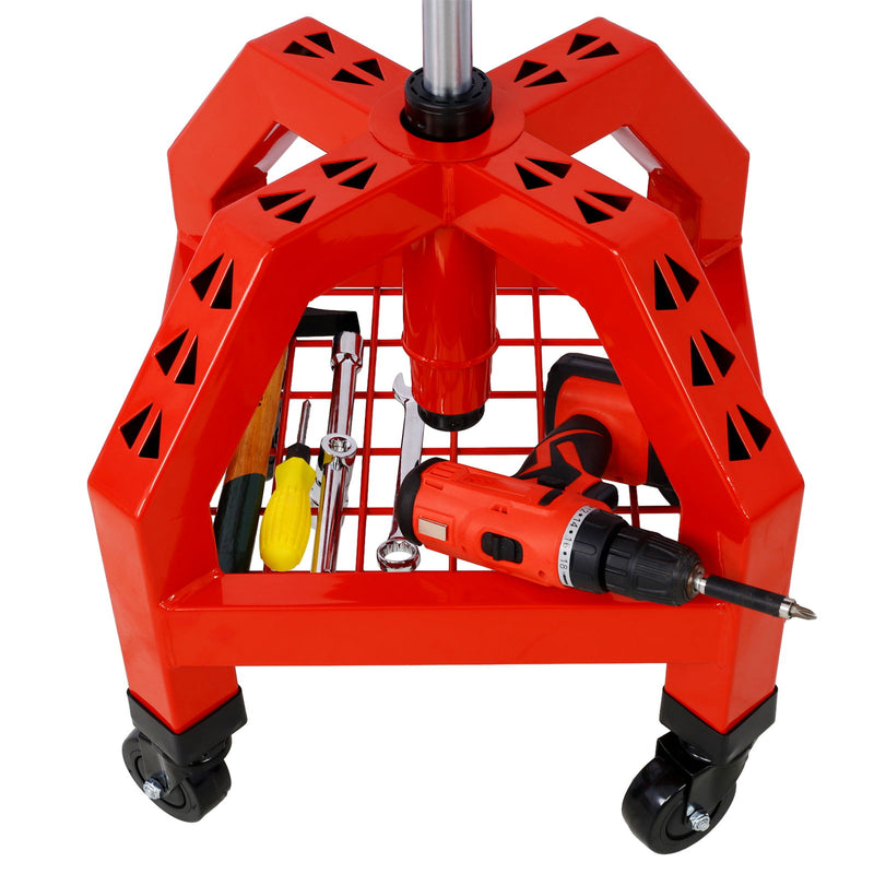 Pneumatic 360 Degree Swivel Stool, Mechanics Rolling Creeper Seat, Heavy Duty Rolling Mechanics Stool, Shop Stool With Casters